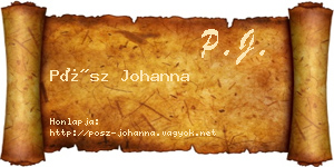 Pósz Johanna névjegykártya